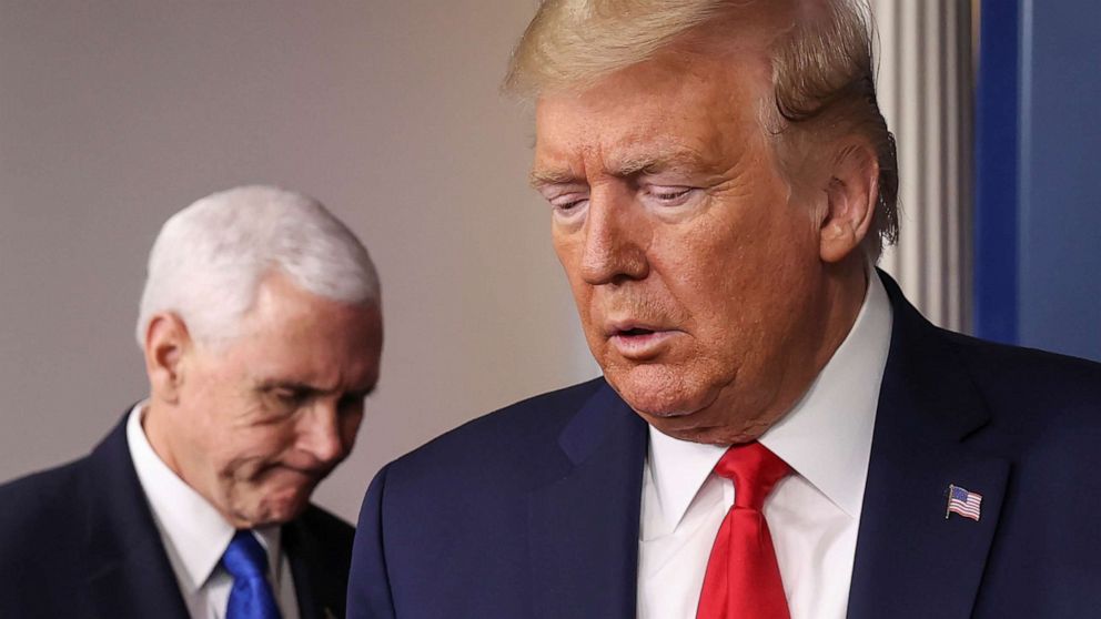 PHOTO: President Donald Trump arrives to address the daily White House coronavirus response briefing with Vice President Mike Pence and Seema Verma, administrator of the Centers for Medicare & Medicaid Services in Washington, March 18, 2020.