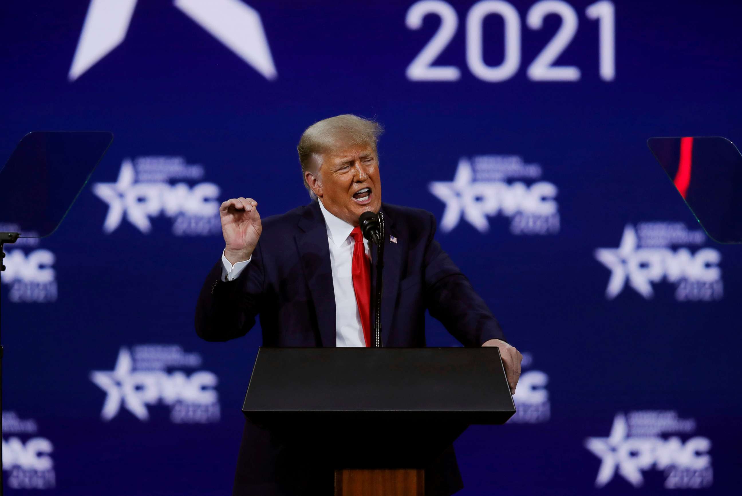 PHOTO: Former President Donald Trump speaks at the Conservative Political Action Conference (CPAC) in Orlando, Fla., Feb. 28, 2021.