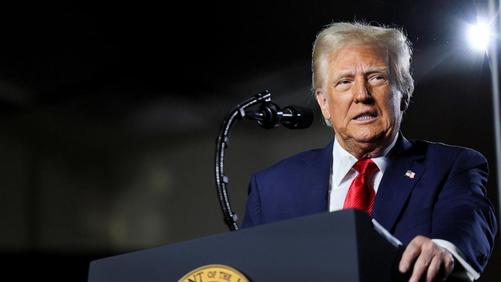 PHOTO: President Donald Trump attends an event about the economy at the Circa Resort and Casino in Las Vegas, Jan. 25, 2025. 