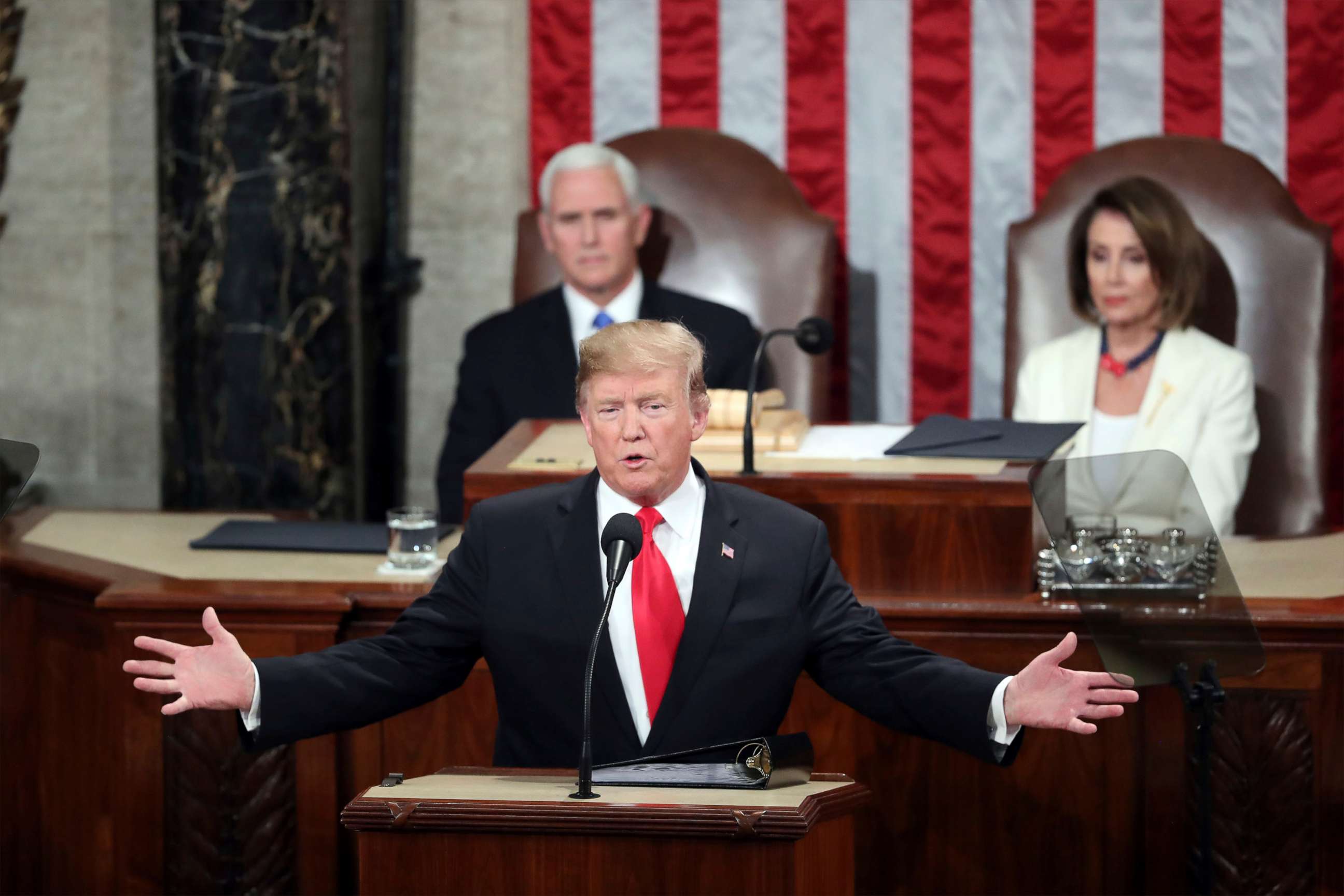 PHOTO: In this Feb. 5, 2019, file photo, President Donald Trump delivers his State of the Union address to a joint session of Congress on Capitol Hill in Washington.