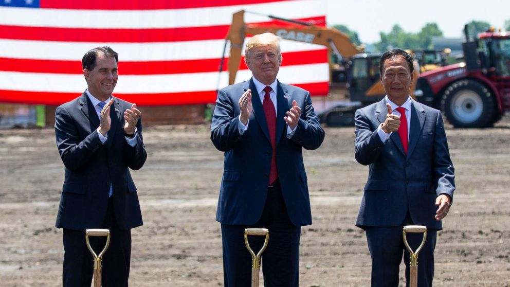 Trump Factory Trump defends trade feuds at Wisconsin factory groundbreaking as fight ...