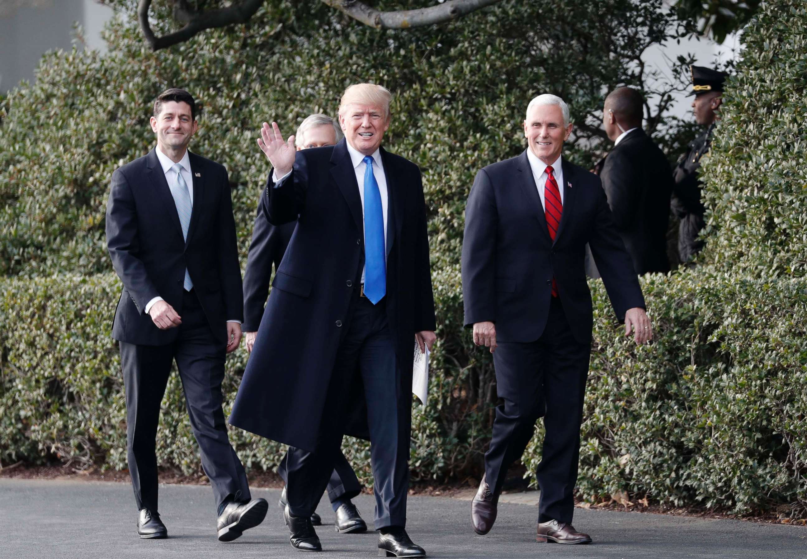 PHOTO: President Donald Trump walks with Vice President Mike Pence in Washington, Dec. 20, 2017. 