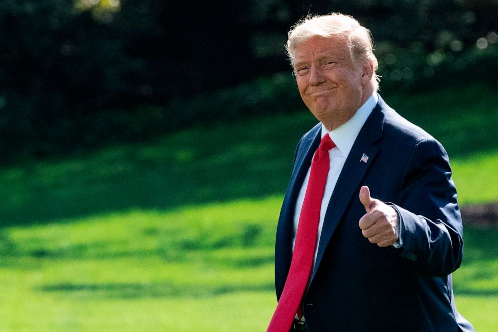 PHOTO: President Donald Trump departs the White House in Washington, D.C, on Oct. 23, 2020.