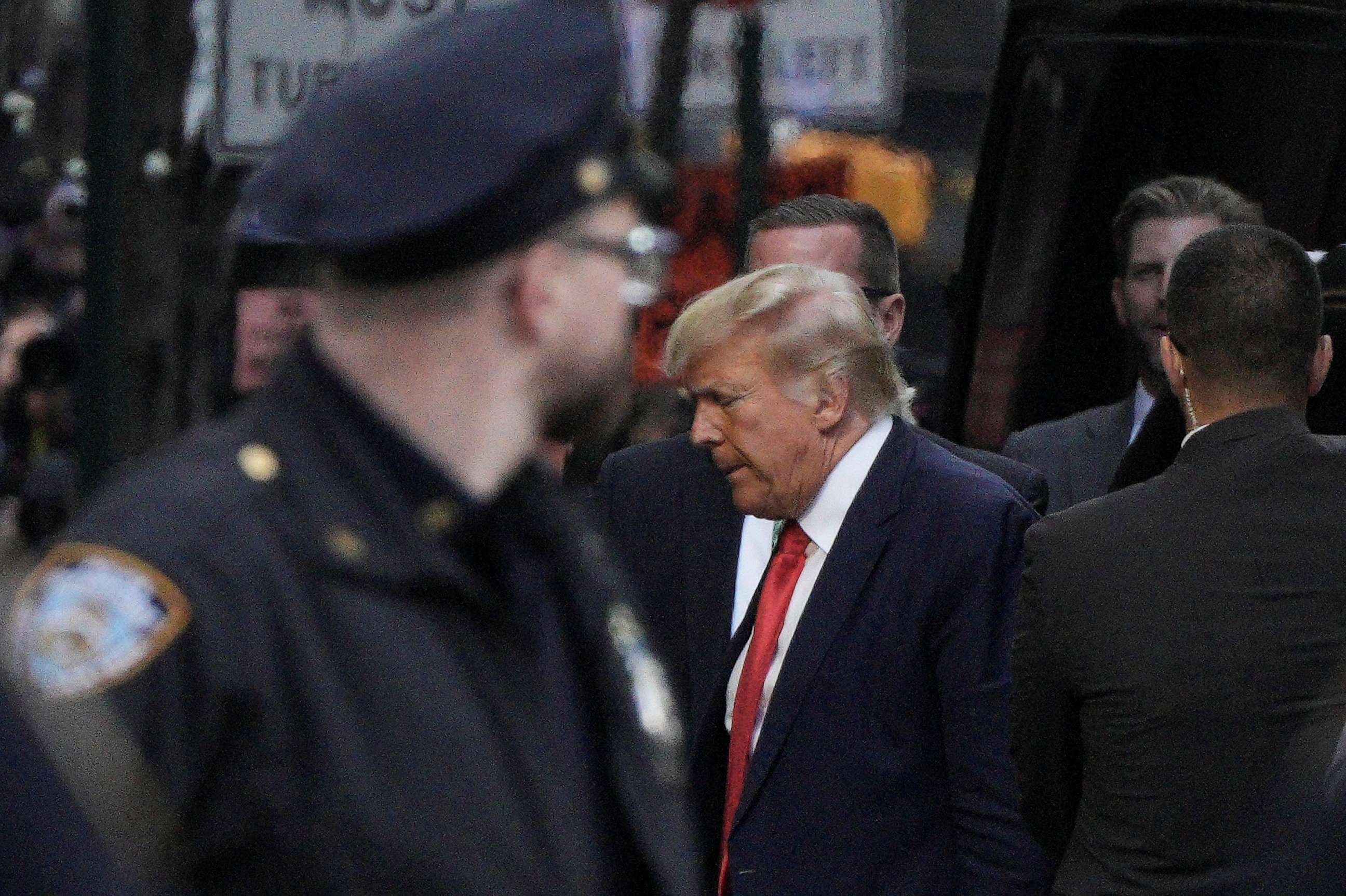 PHOTO: Former President Donald Trump arrives at Trump Tower, after his indictment by a Manhattan grand jury following a probe into hush money paid to porn star Stormy Daniels, in New York City, April 3, 2023.