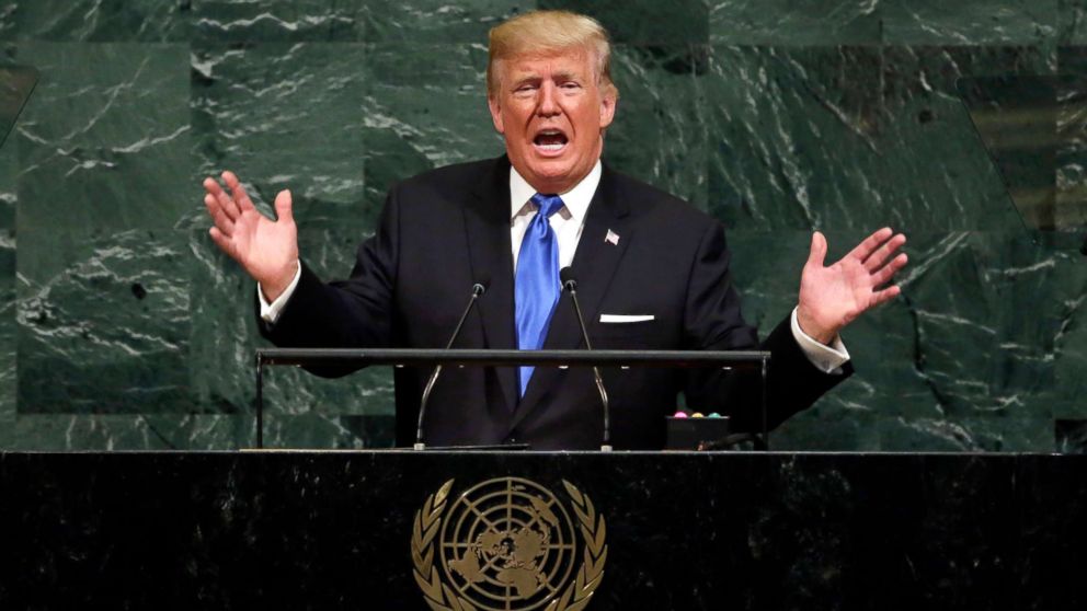 In this Sept. 19, 2017 file photo, President Donald Trump addresses the 72nd session of the United Nations General Assembly, at U.N. headquarters in New York City.
