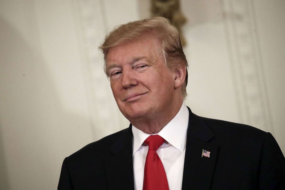 President Donald Trump attends an event at the White House on April 18, 2019.