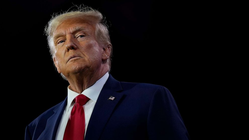 PHOTO: Republican presidential candidate former U.S. President Donald Trump speaks at the Faith and Freedom Road to Majority conference at the Washington Hilton on June 24, 2023, in Washington, D.C.