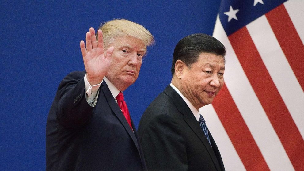 PHOTO: In this file photo, President Donald Trump and China's President Xi Jinping leave a business leaders event at the Great Hall of the People in Beijing on Nov. 9, 2017.