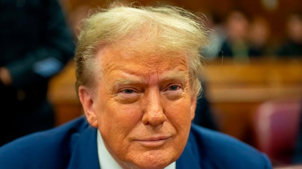 PHOTO: Former President Donald Trump attends his trial at Manhattan Criminal Court in New York City, on May 3, 2024.