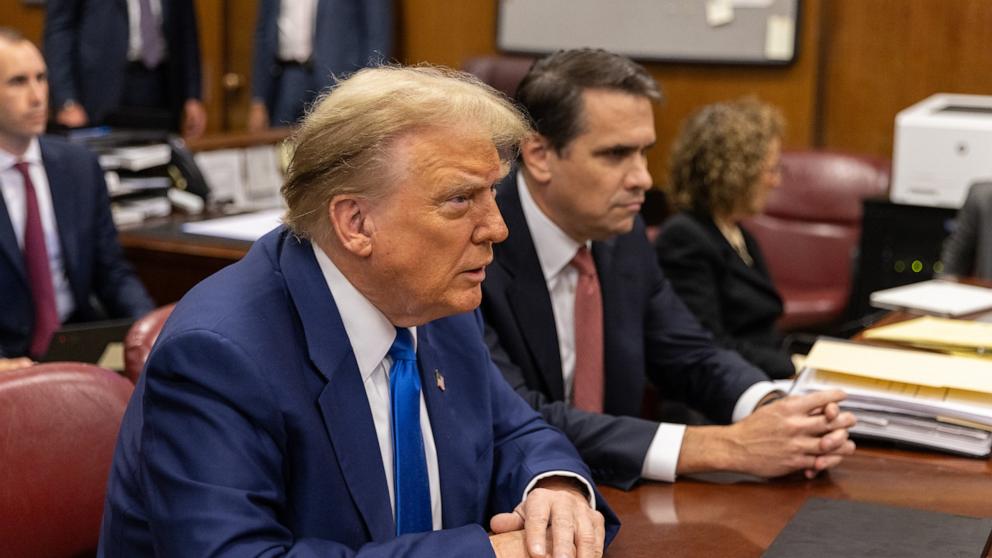PHOTO: Former President Donald Trump attends his trial at Manhattan Criminal Court on May 3, 2024, in New York City. 