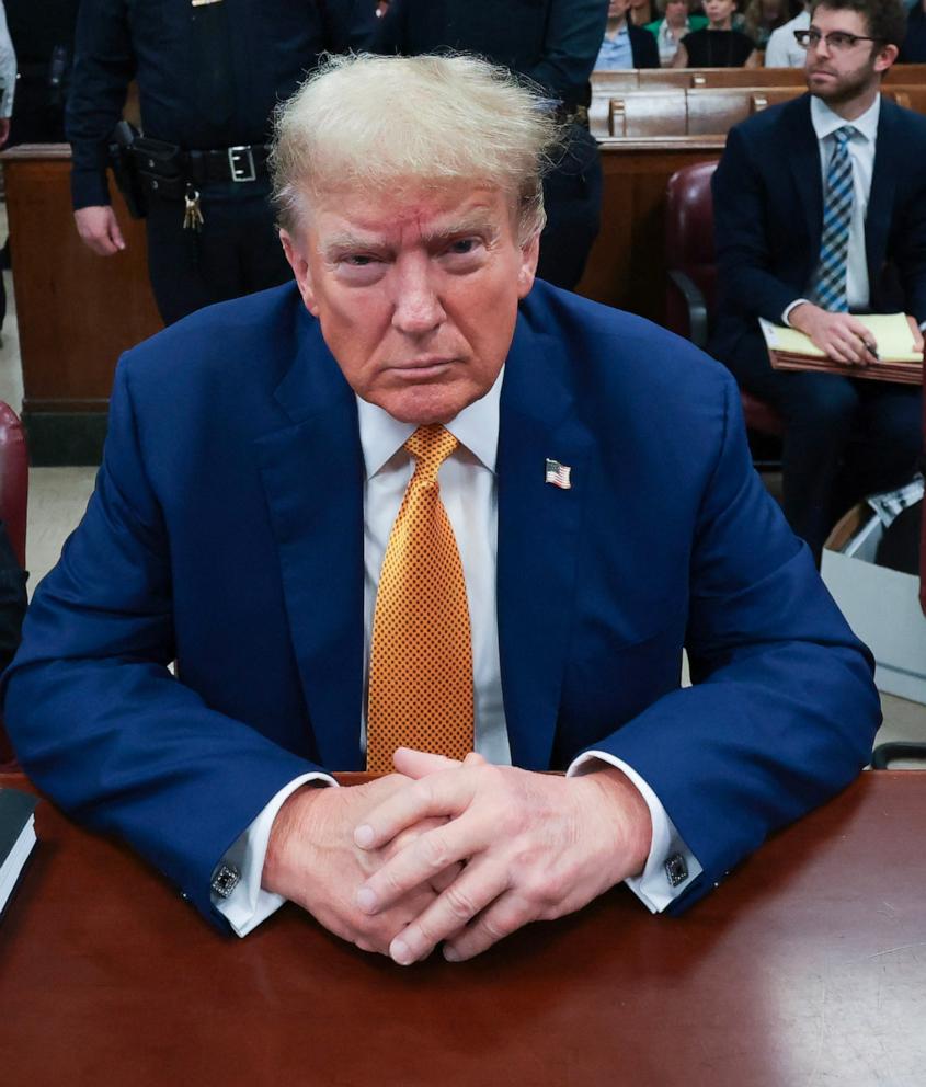 PHOTO: Former President Donald Trump attends his trial at Manhattan Criminal Court in New York City, on May 7, 2024.