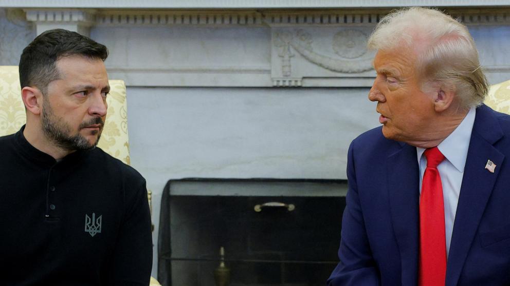 PHOTO: President Donald Trump meets with Ukrainian President Volodymyr Zelenskyy at the White House in Washington, D.C., Feb. 28, 2025.