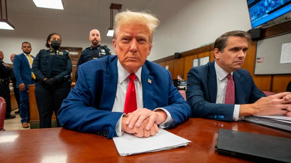 PHOTO: Former President Donald Trump attends trial at Manhattan Criminal court, May 6, 2024 in New York.