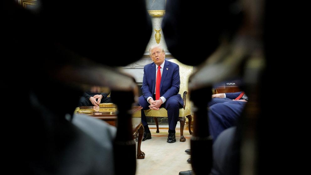 PHOTO: President Donald Trump meets with Ukrainian President Volodymyr Zelenskyy at the White House in Washington, D.C., Feb. 28, 2025.