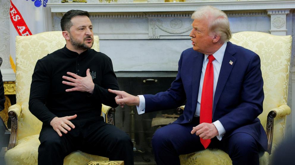 PHOTO: President Donald Trump meets with Ukrainian President Volodymyr Zelenskyy at the White House in Washington, D.C., Feb. 28, 2025.