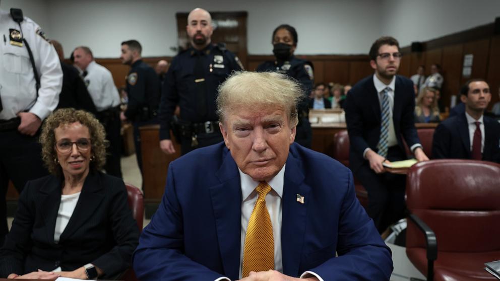 PHOTO: Former President Donald Trump attends his trial at Manhattan Criminal Court on May 7, 2024 in New York City.