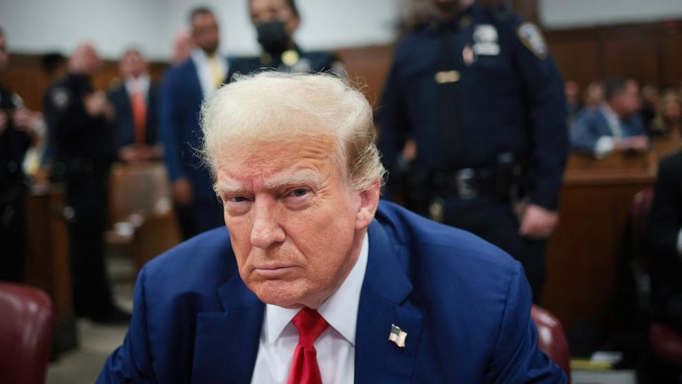 PHOTO: Former President Donald Trump attends his trial at Manhattan Criminal Court in New York City, on May 6, 2024.