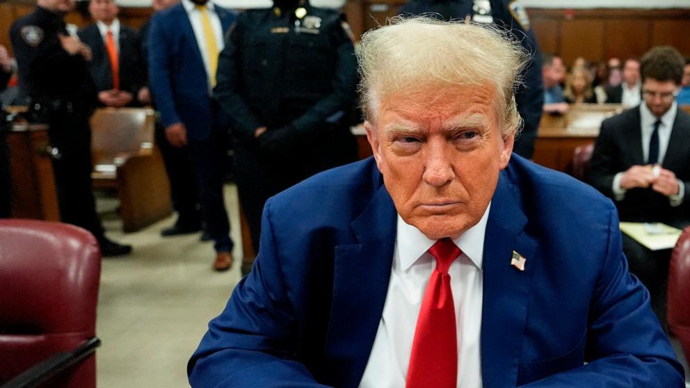 PHOTO: Former President Donald Trump attends his trial at Manhattan Criminal Court in New York City, on May 6, 2024.