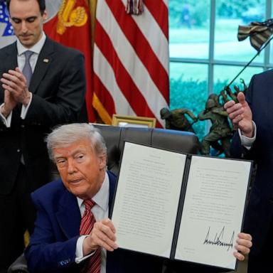 President Donald Trump was asked about his threat to slap tariffs on Apple if it doesn't build iPhones in the U.S. and the president said it could go beyond Apple.