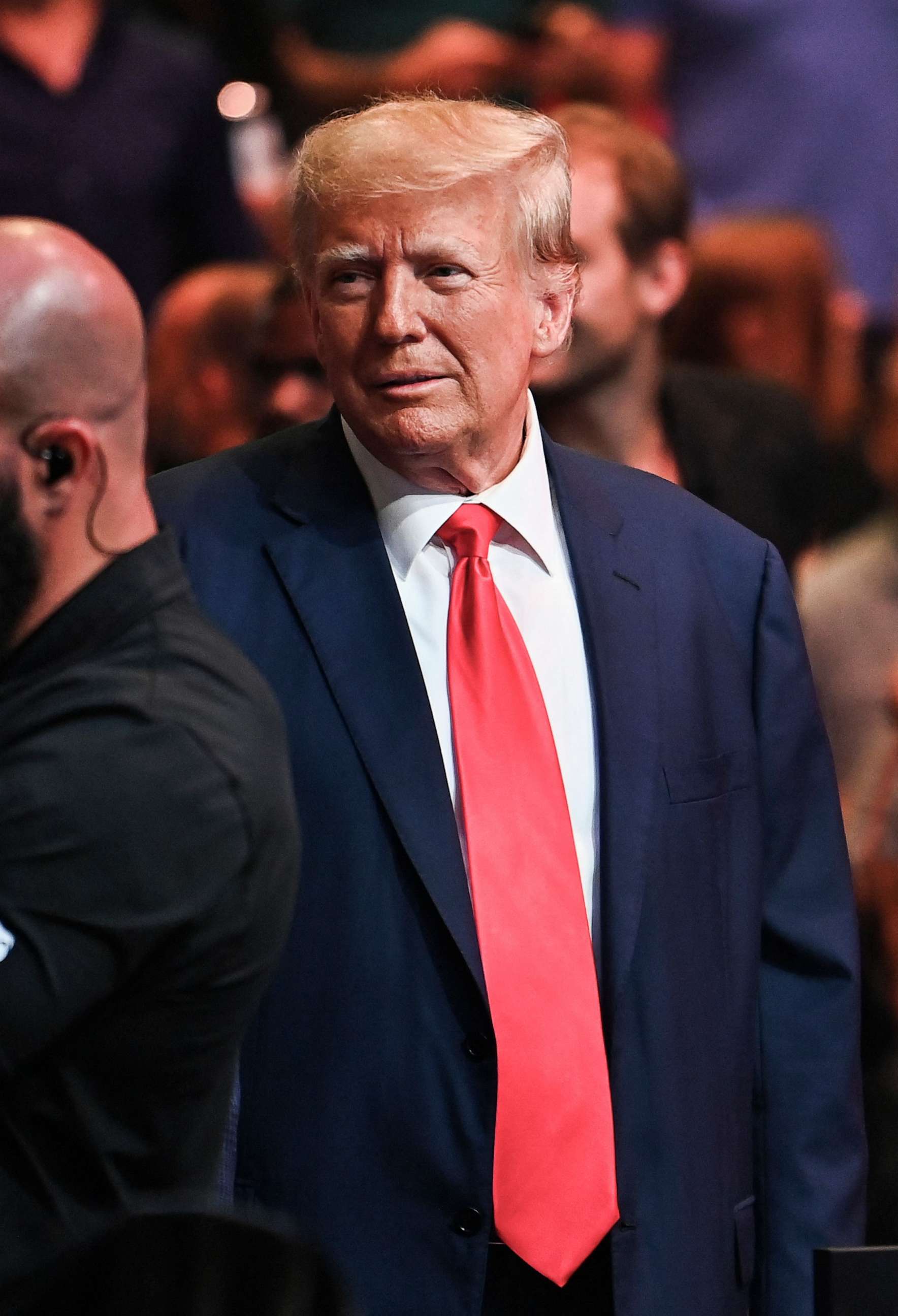 PHOTO: Former President Donald Trump attends UFC 287 at the Kaseya Center in Miami, on April 8, 2023.