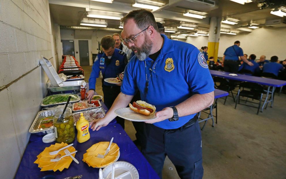 PHOTO: TSA employee Gary Vetterli picks up lunch at Salt Lake City International Airport, Jan. 16, 2019, in Salt Lake City. The government shutdown has generated an outpouring of generosity to federal employees who are working without pay.