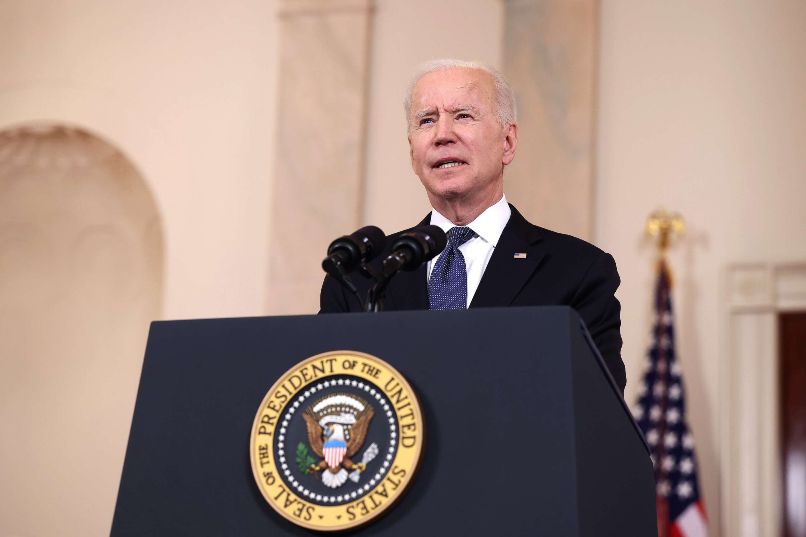 PHOTO: President Joe Biden delivers remarks from the White House, May 20, 2021.