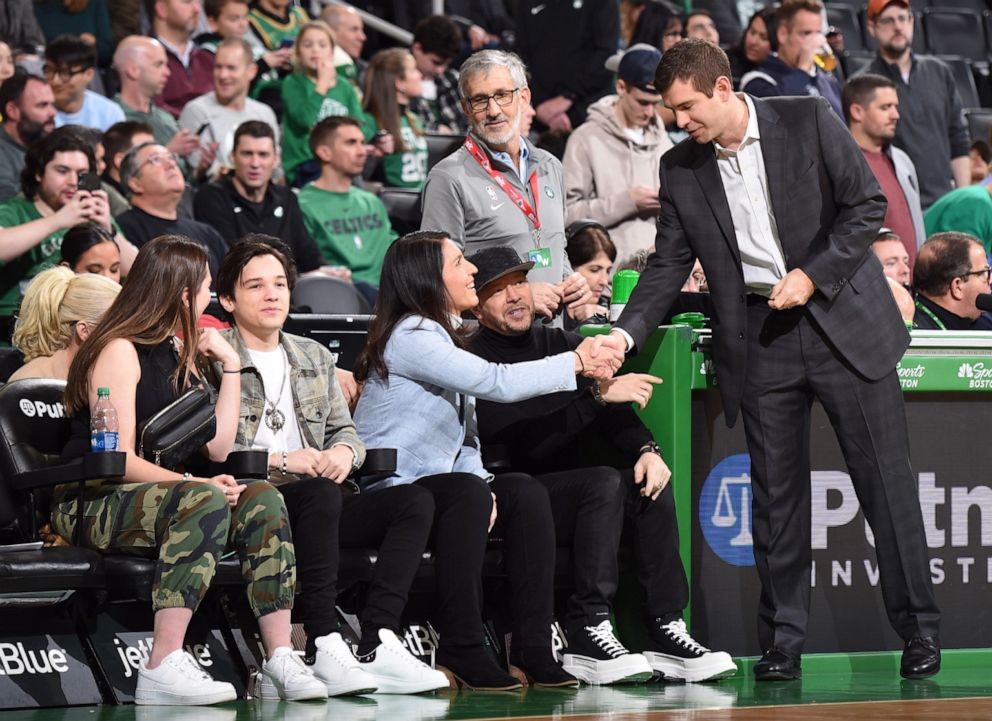 PHOTO: Presidential candidate Tulsi Gabbard attends the NBA basketball game between the Boston Celtics and the Toronto Raptors in Boston, Dec. 28, 2019.