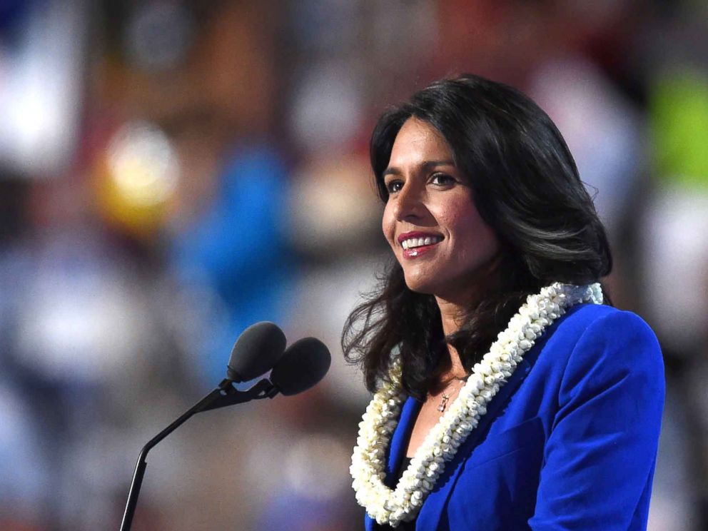PHOTO: Representative Tulsi Gabbard speaks during Day 2 of the Democratic National Convention in Philadelphia, July 26, 2016.
