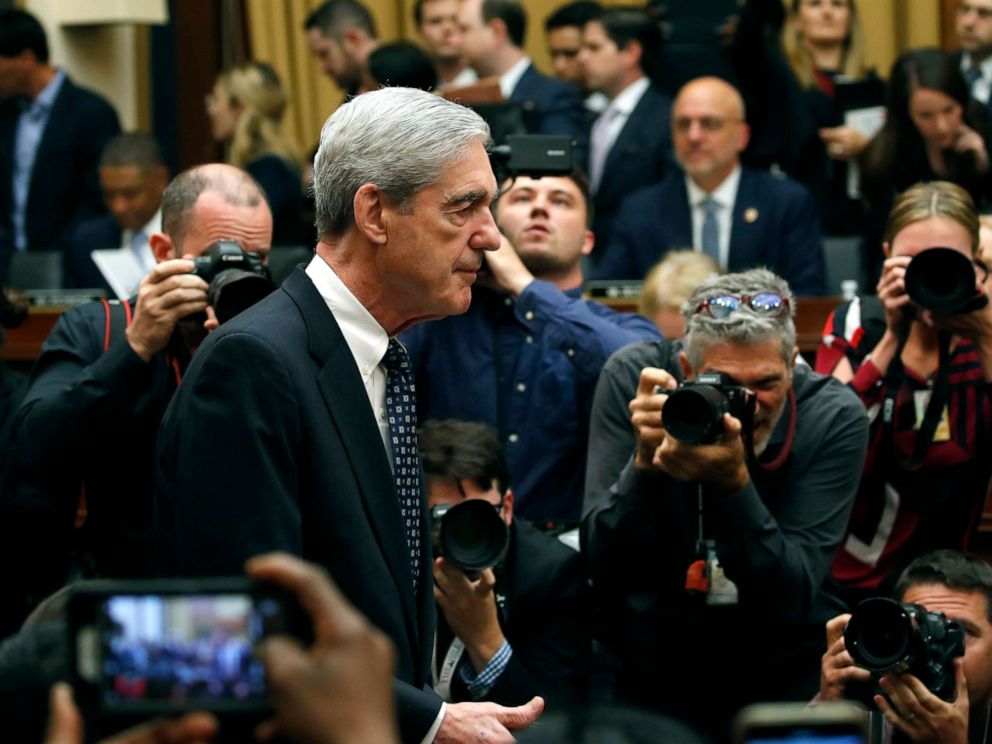 PHOTO: Feeble particular counsel Robert Mueller arrives to testify sooner than the Home Judiciary Committee hearing, about his list on Russian interference in the 2016 presidential election, on Capitol Hill, July 24, 2019, in Washington.