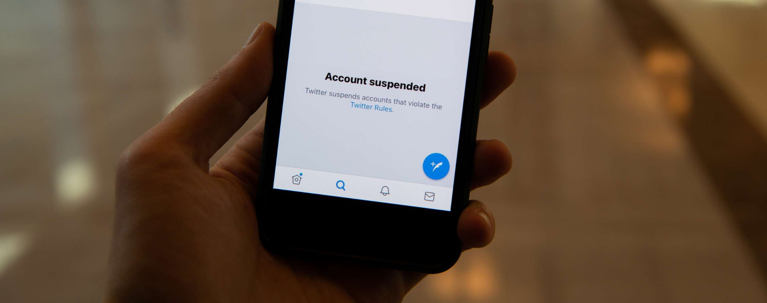 PHOTO: A suspended Twitter account.