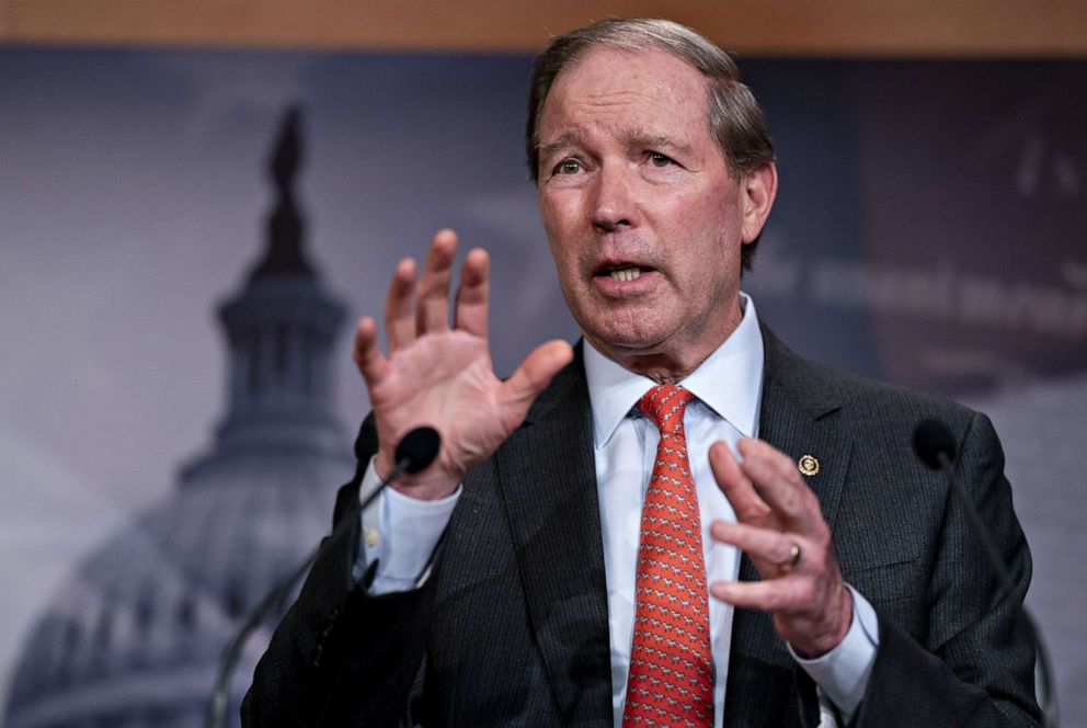 PHOTO: Senator Tom Udall, a Democrat from New Mexico, speaks during a news conference at the U.S. Capitol in Washington on Feb. 13, 2020.
