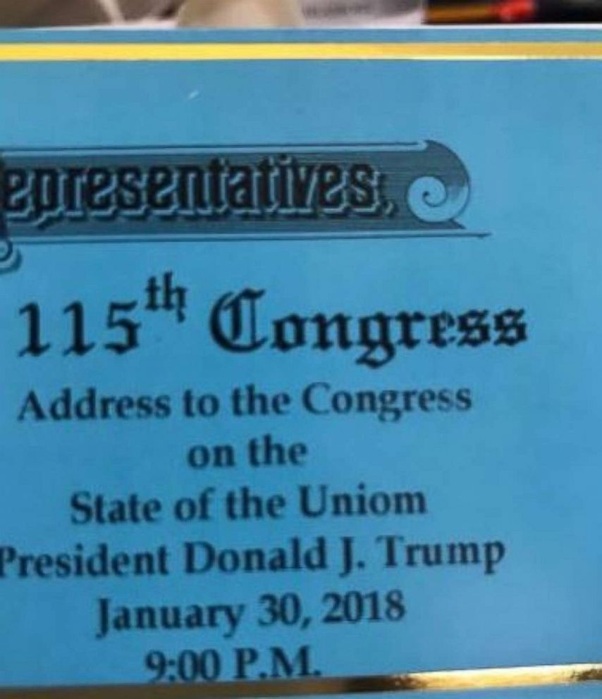 Tickets for President Trump's first State of the Union contained a major typo: The misspelling of "uniom."