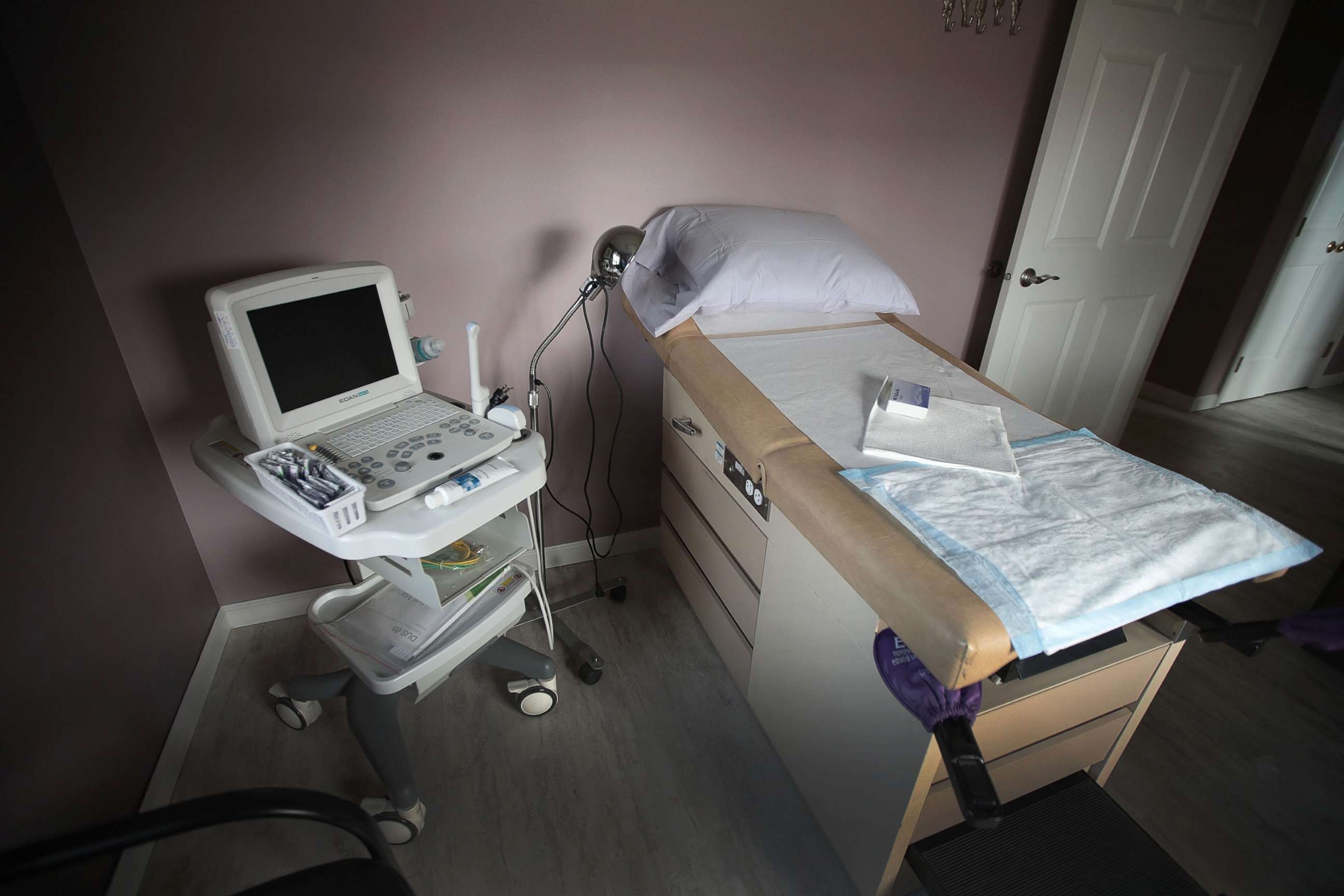 PHOTO: An ultrasound machine sits next to an exam table at Whole Woman's Health of South Bend on June 19, 2019 in South Bend, Indiana.