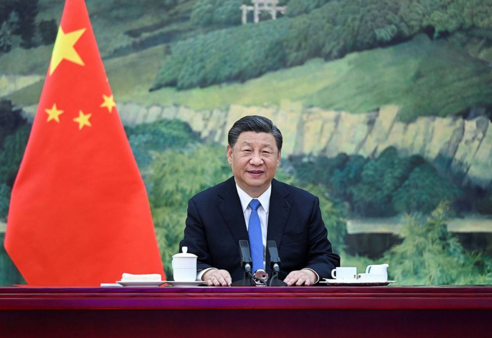 PHOTO: Chinese President Xi Jinping holds a meeting with United Nations High Commissioner for Human Rights Michelle Bachelet via video link in Beijing, capital of China, May 25, 2022. 