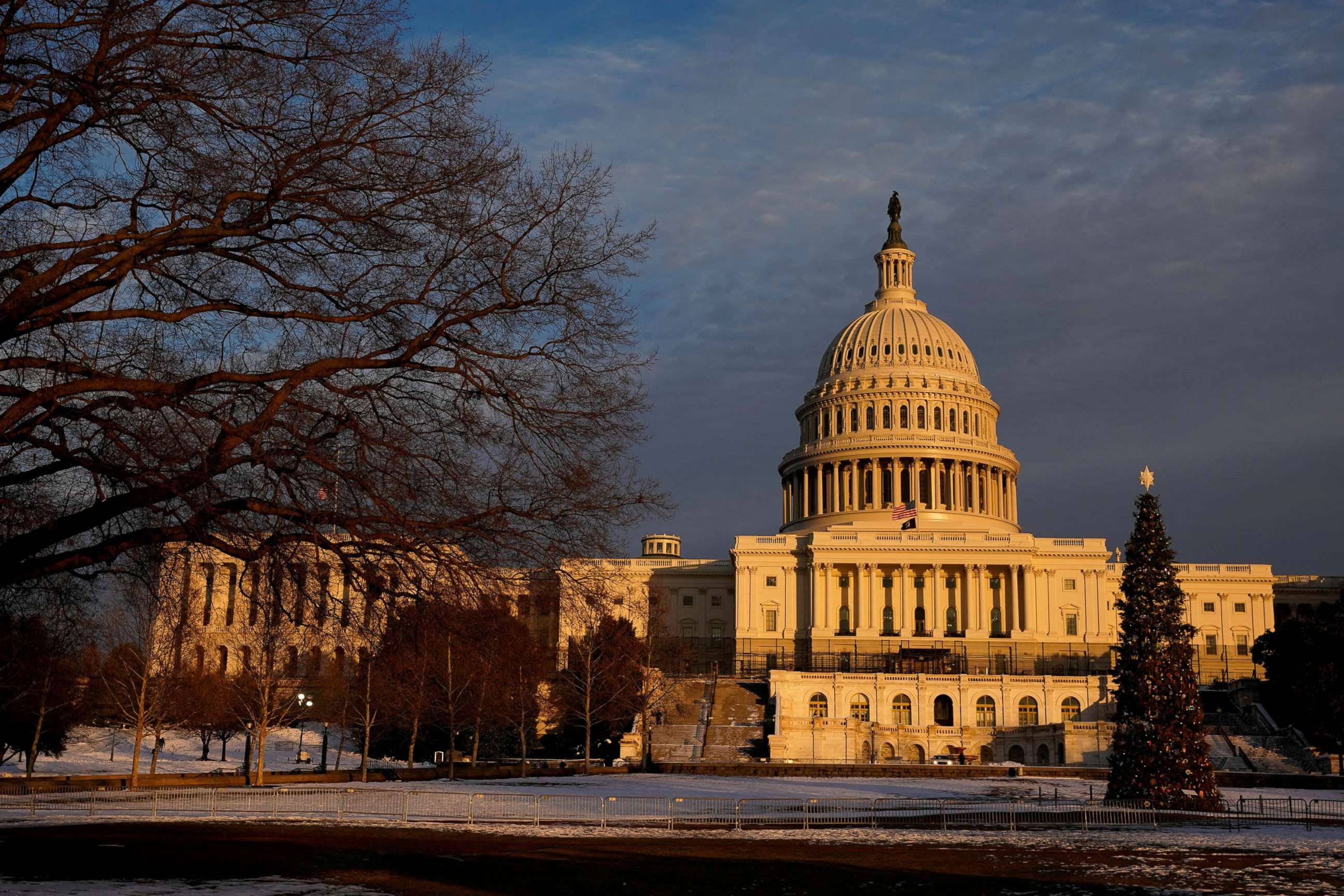 PHOTO: FILE PHOTO: The U.S. Capitol is seen at sunset on the eve of the first anniversary of the Jan. 6, 2021 attack on the building, on Capitol Hill in Washington, U.S., Jan. 5, 2022. 