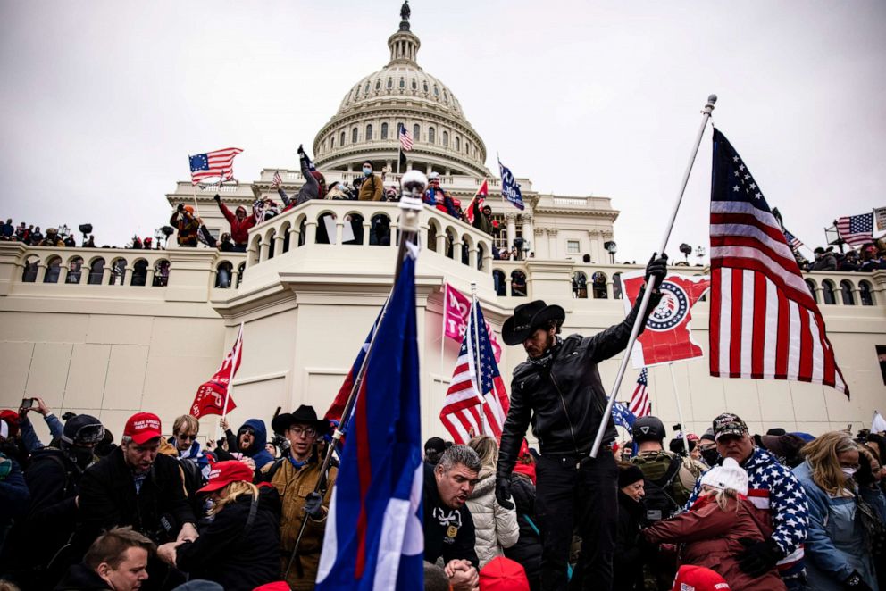 PHOTO: Trump supporters storm the U.S. Capitol following a rally with President Donald Trump on Jan. 6, 2021, in Washington, D.C.