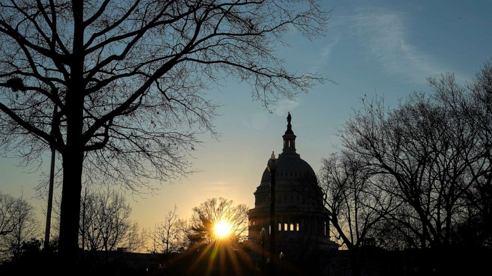 PHOTO: The U.S. Capitol building exterior is seen at sunset, Jan. 21, 2020, in Washington, DC. 