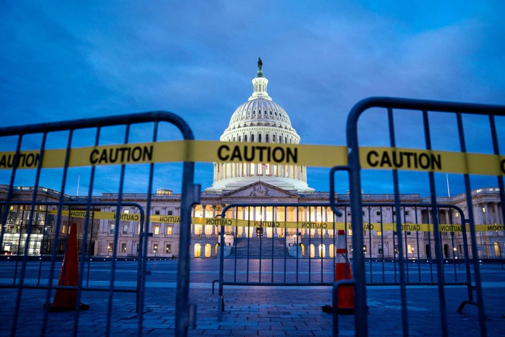 PHOTO: The U.S. Capitol is pictured on the first morning of a partial government shutdown in Washington, D.C., Dec. 22, 2018.