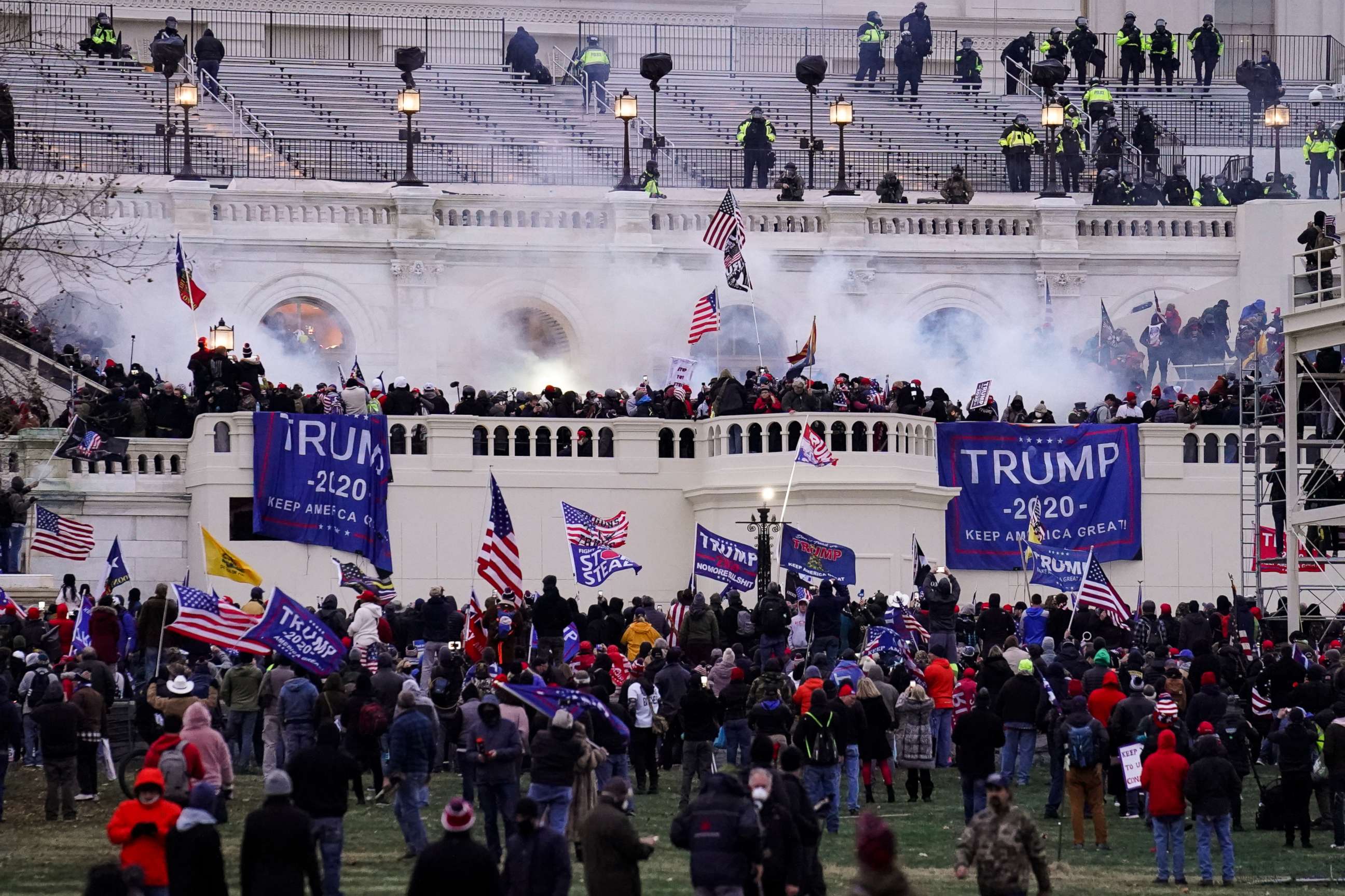 PHOTO: In this Jan. 6, 2021, file photo, rioters loyal to President Donald Trump storm the U.S. Capitol in Washington. 