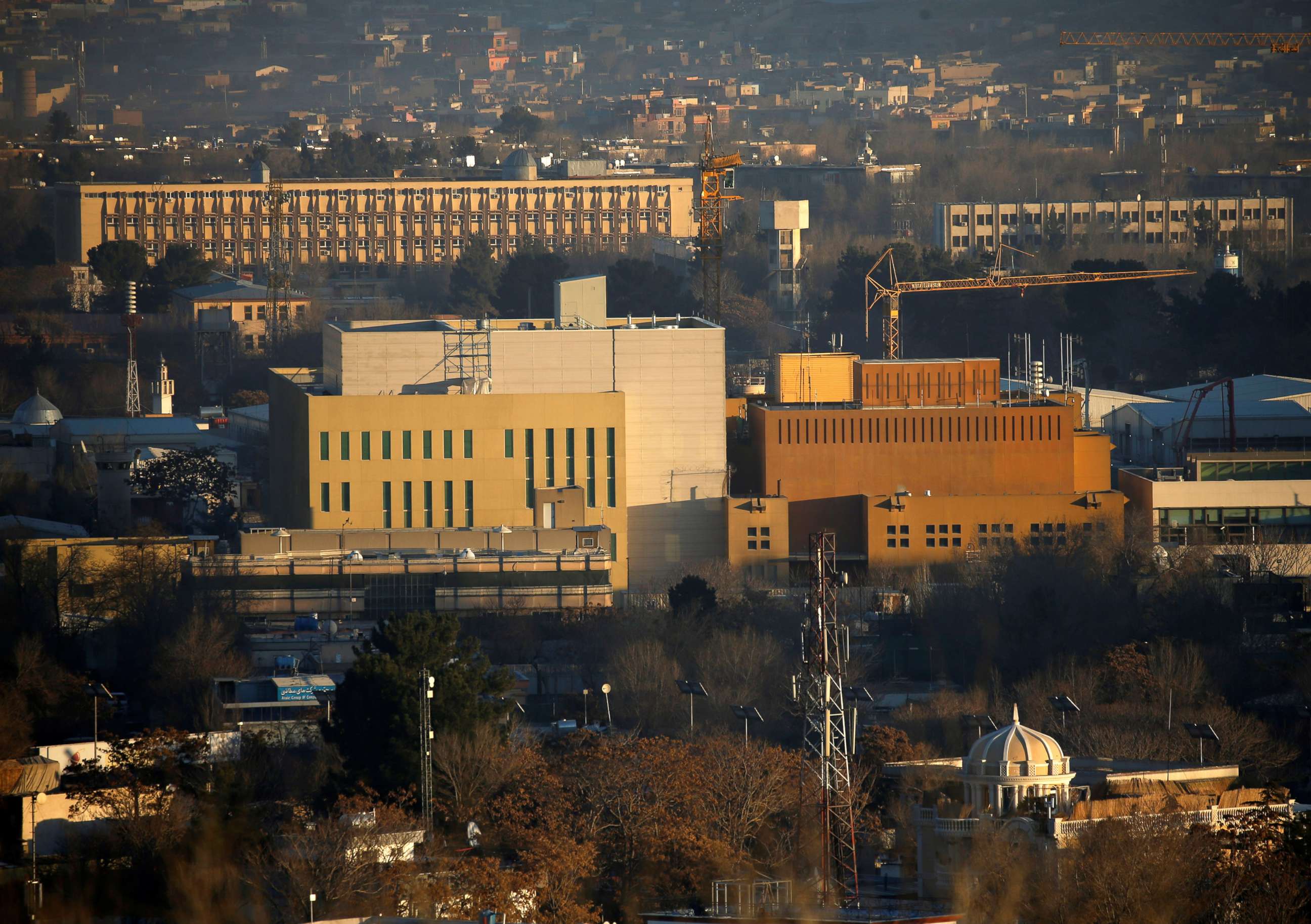 PHOTO:View of the U.S. Embassy (front buildings) in Kabul, Afghanistan, Jan. 20, 2016.