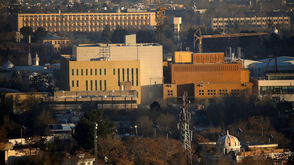 PHOTO:View of the U.S. Embassy (front buildings) in Kabul, Afghanistan, Jan. 20, 2016.