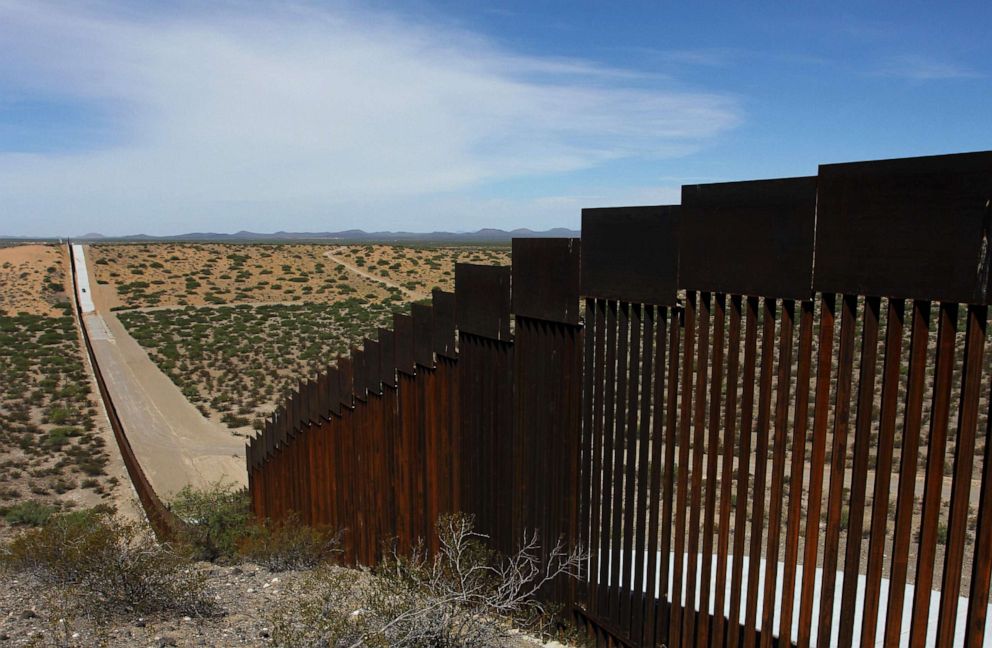 PHOTO: This picture taken on Aug. 28, 2019 shows a portion of the wall on the U.S.-Mexico border seen from Chihuahua State in Mexico, some 100 km from the city of Ciudad Juarez.