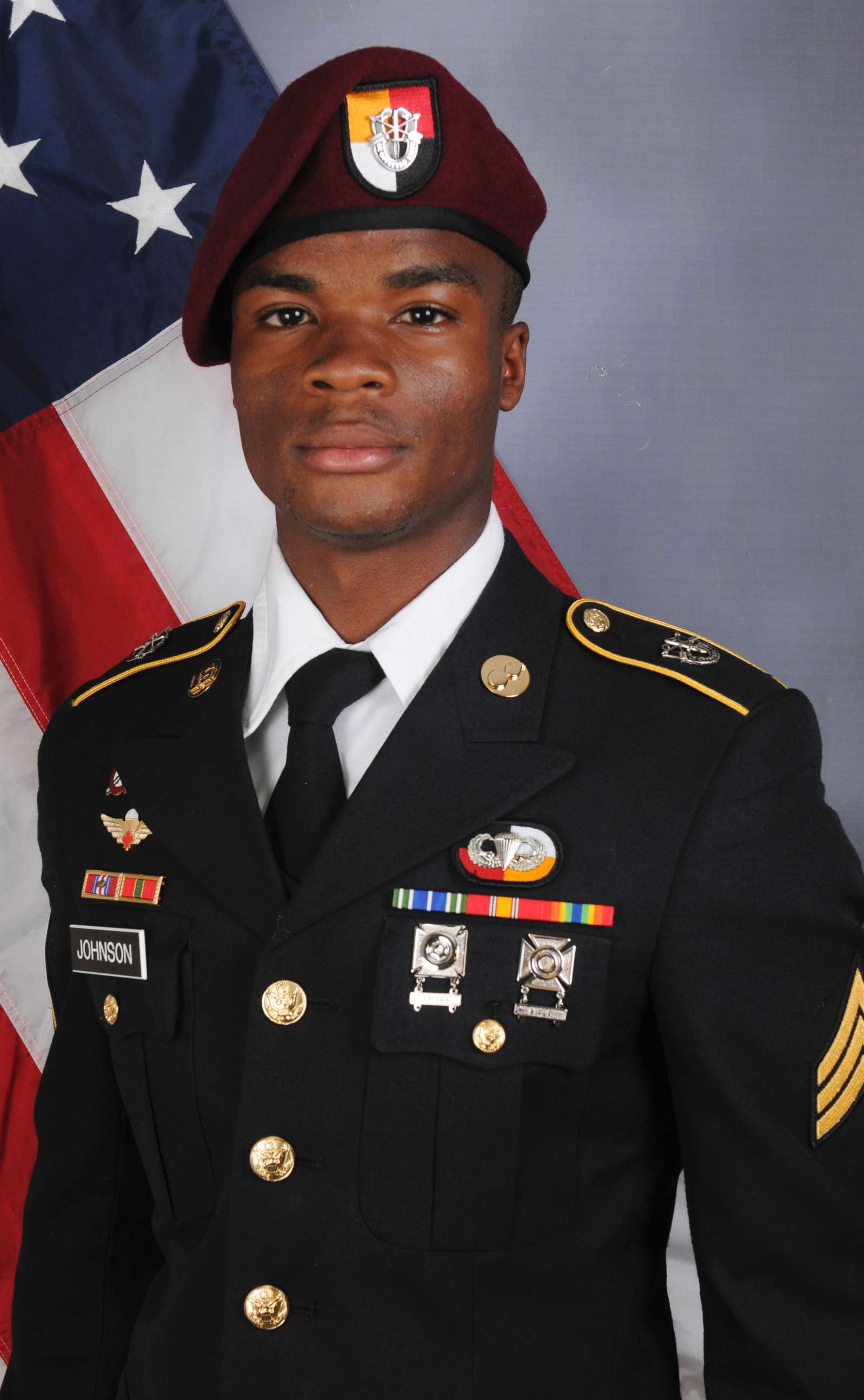 PHOTO: This file photo provided by the U.S. Army Special Operations Command shows Sgt. La David Johnson, who was killed in an Oct. 4, 2017 ambush in Niger. 