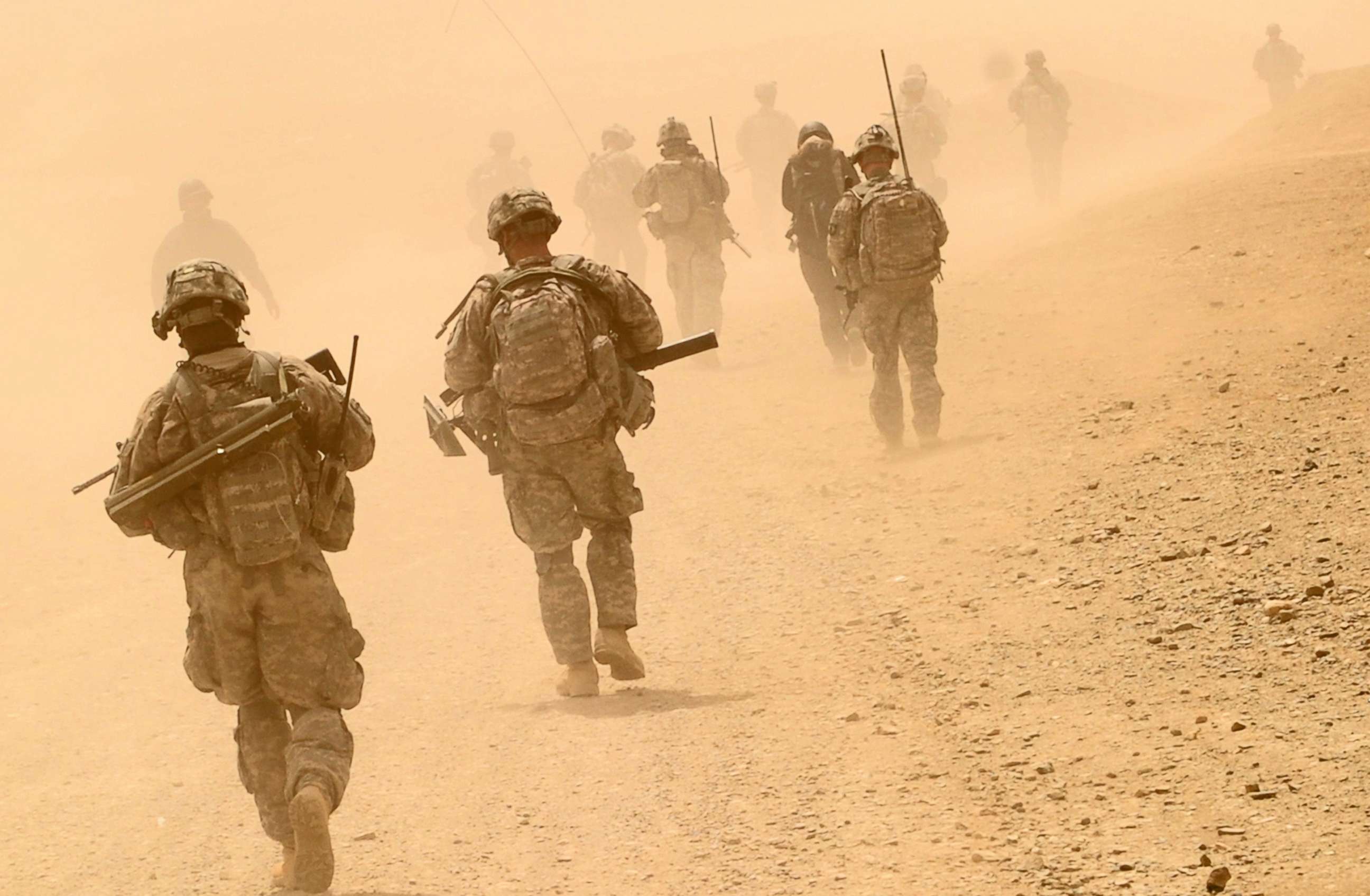 PHOTO: In this April 3, 2010, file photo, U.S. soldiers walk during a patrol in Yosef Khel district of Paktika province in Afghanistan.