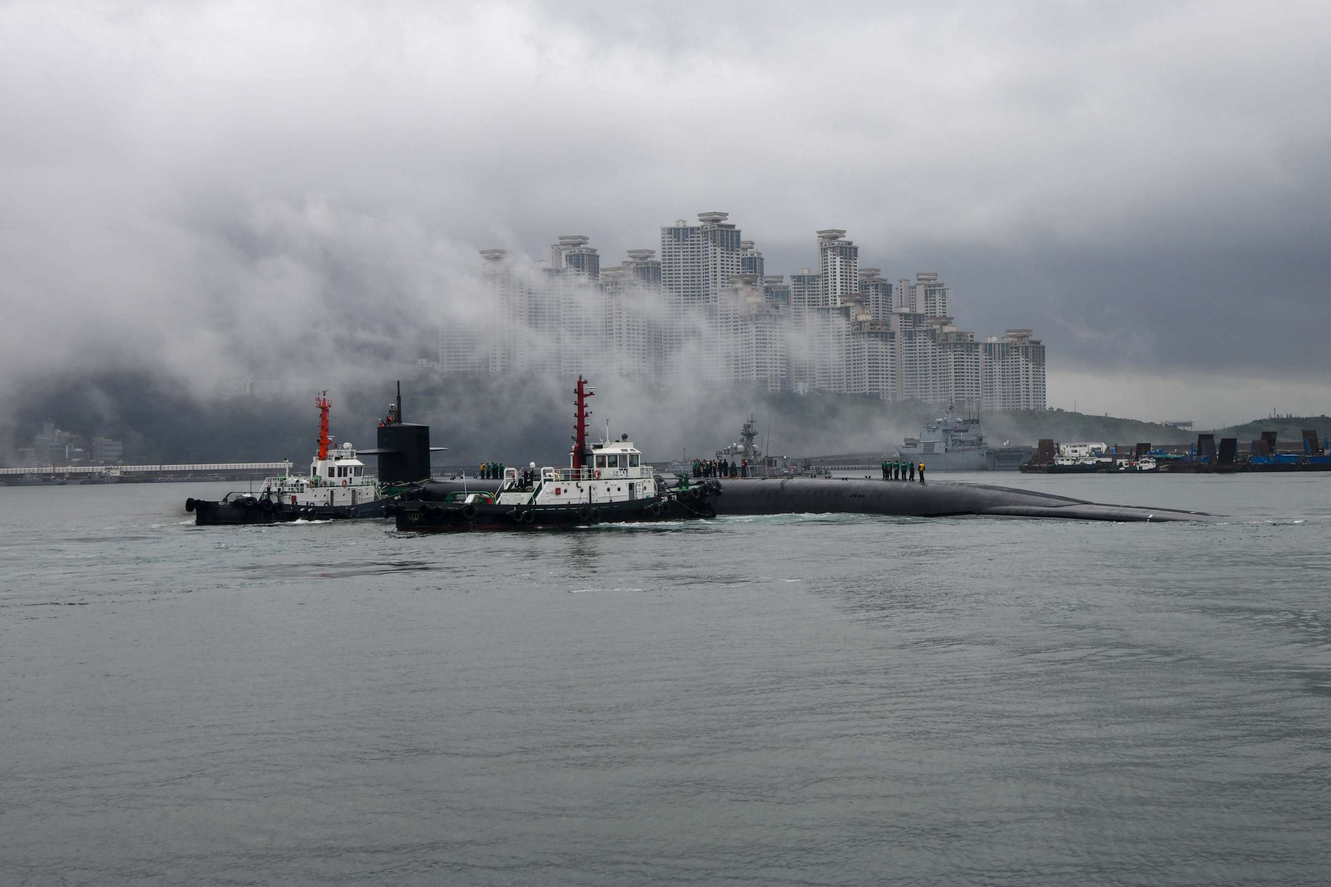 PHOTO: The Ohio-class ballistic-missile submarine USS Kentucky (SSBN 737) pulls into port in Busan South Korea July 18, 2023.