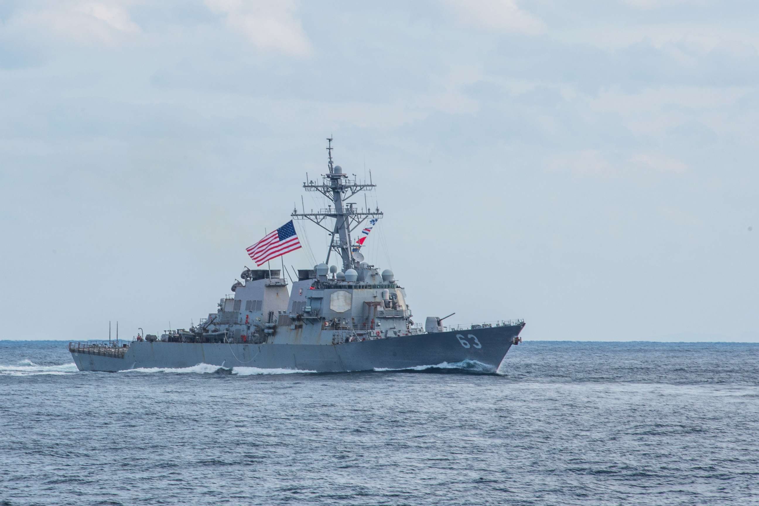 PHOTO: The guided-missile destroyer USS Stethem participates in a strike force exercise in the Western Pacific, Nov. 12, 2017.