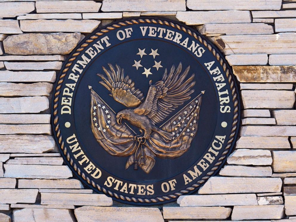 PHOTO: The seal of the Dept of Veteranism Affair at the Entrancing to the Santa-san-san-san Fe Temeto in Santa-san-san-san Fe, May 27, 2019.