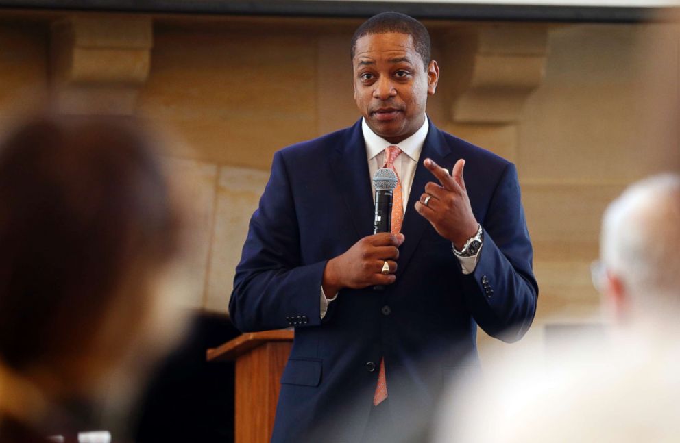 PHOTO: Virginia Lt. Gov. Justin Fairfax gestures during remarks before a meeting in Richmond, Va., Sept. 25, 2018.