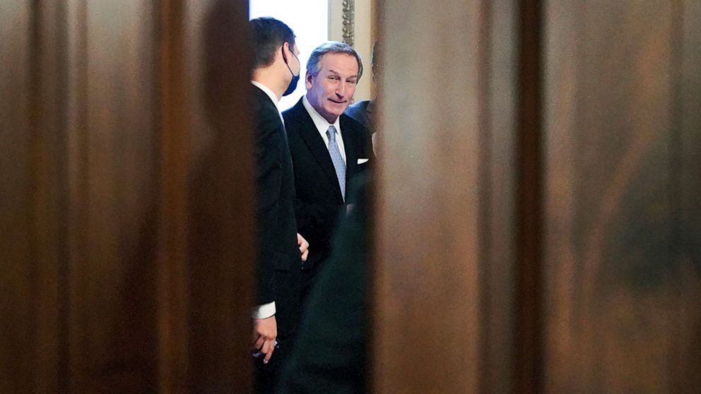 PHOTO Michael van der Veen an attorney for former President Donald Trump is seen on Capitol Hill after the Senate acquitted Trump in his second impeachment trial at the US Capitol in Washington DC Feb 13 2021