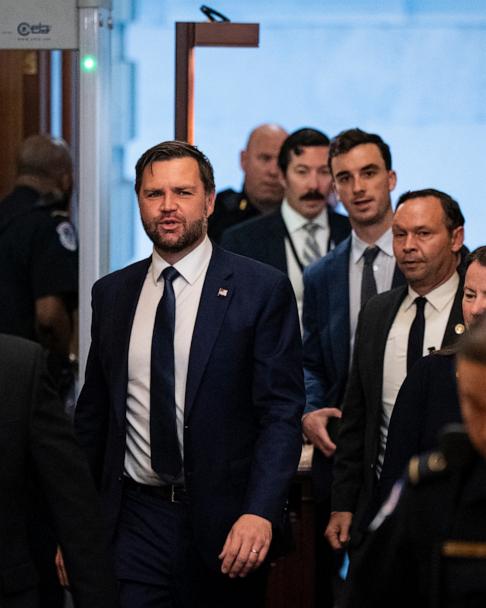 JD Vance arrives during a vote-a-rama at the U.S. Capitol, on July 1, 2025 in Washington, DC.